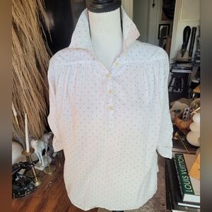 Steven Alan Cream Blouse with Polka Dots